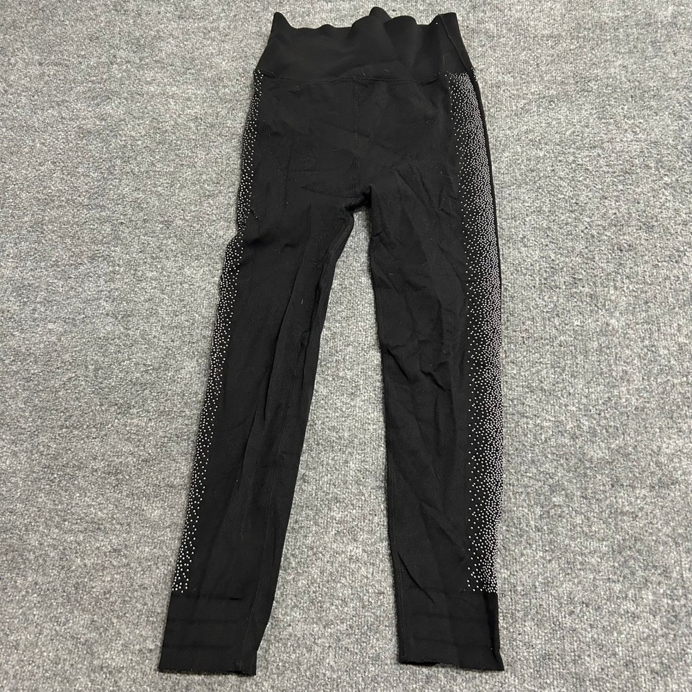 Fabletics Leggings Womens Size S Black White Side Stripe High Waisted Athletic